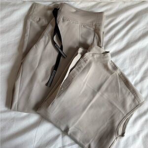 Figs Women's Two-Piece Scrub Set in Light Taupe